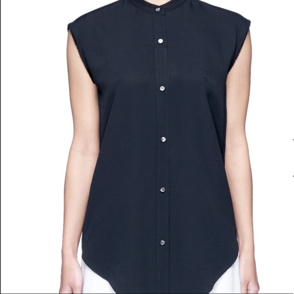 Helmut Lang Split Back Knot Jacquard Twill Shirt - Picture 2 of 15